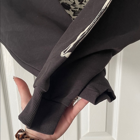 Dark Grey Skeleton Print Women's Crop Top - Picture 5 of 10